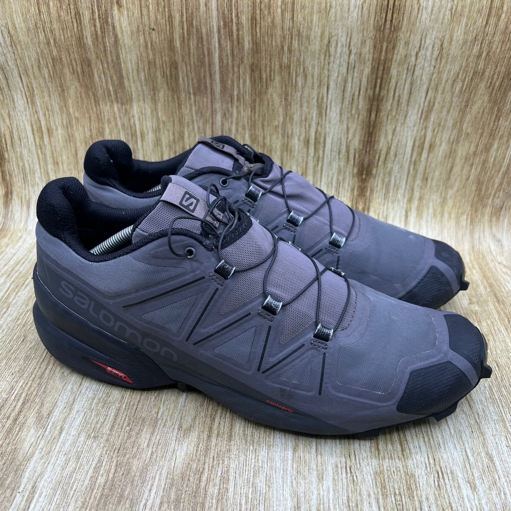 Salomon Speedcross 5 Men's Size 12.5 Gray Black Trail Running Shoes 410429